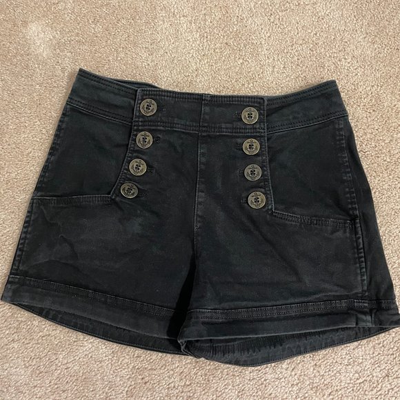 Express High Waisted Sailor Jean Shorts Size 2 - Picture 1 of 5